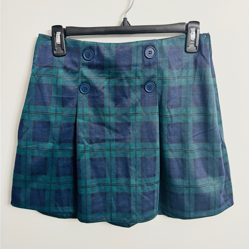 Plaid Green and Blue Women's Skirt
